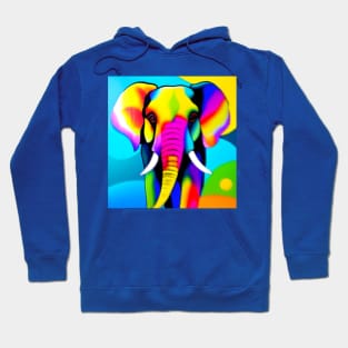 Colorful Elephant Digital Sand Art Portrait (MD23Ar036b) Hoodie